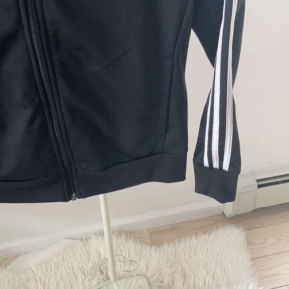 Women’s ADIDAS Black Striped Zip-Up Jacket - Picture 4 of 9